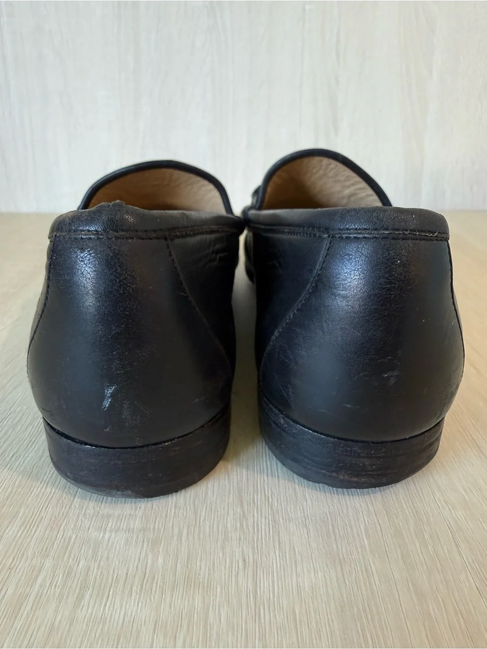 Gucci Men’s Black Leather Horsebit Loafers Size 42.5 D Made in Italy